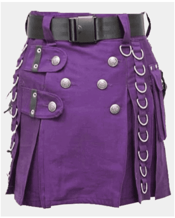 Purple Mini Utility Kilt For Women
