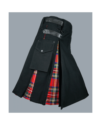 Black Hybrid With Royal Stewart Tartan Kilt 