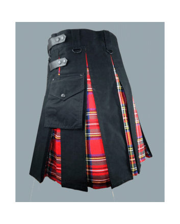 Black Hybrid With Royal Stewart Tartan Kilt 