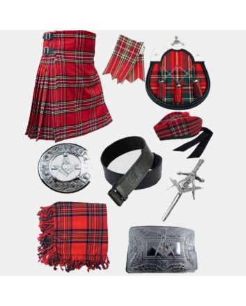 Royal Stewart Tartan Kilt with All Scottish Wedding Accessories Deal