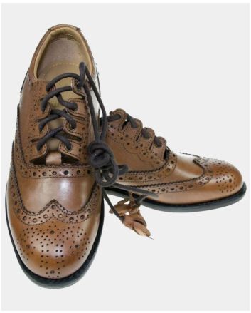 Scottish Brown Leather Ghillie Brogue Shoes