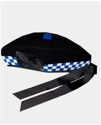 Pipe Band Glengarry White & Blue Dice Hat