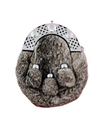Rabbit Fur Dress Sporran With Antique Celtic Cantle