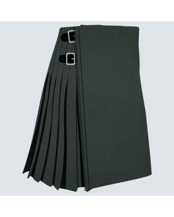 Solid Black Weathered Tartan Kilt
