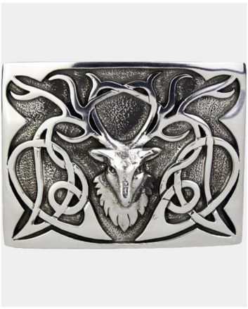 Stag Belt Buckle Chrome