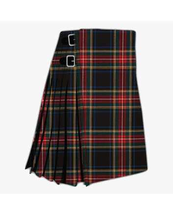 Stewart Black Modern Tartan Kilt
