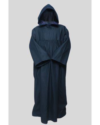 Traditional Monk Habit Full-Length Robe with Hood & Pleats