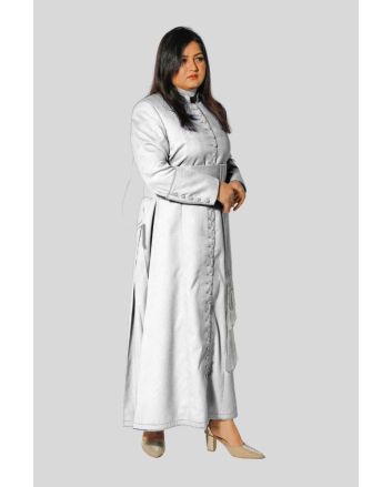 White 33 Button Cassock for Women in Pure Style
